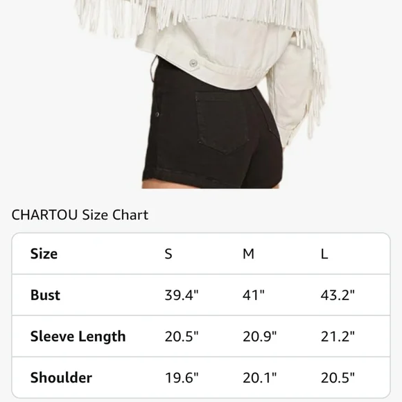 Women's Chic Button Down Tassel Fringe Denim Jean Cropped Jacket Rodeo Large - Picture 9 of 9